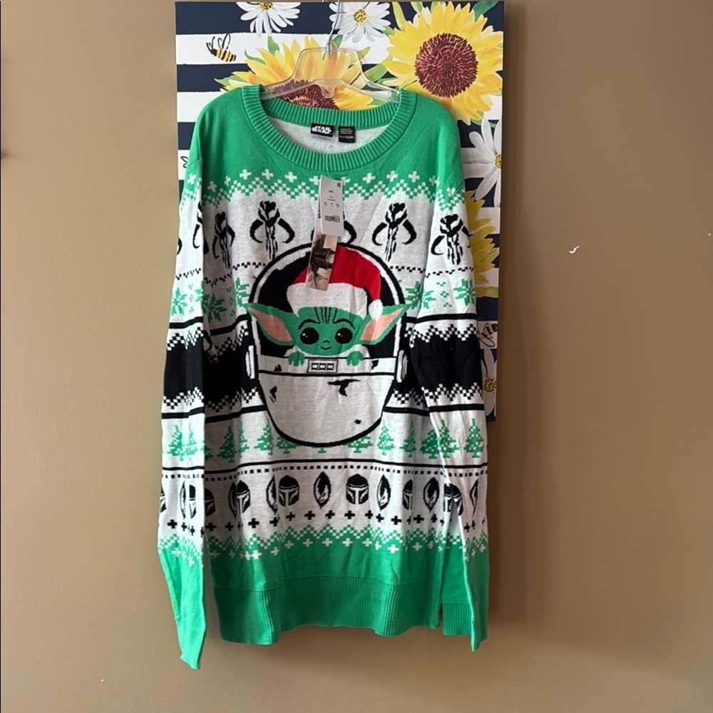 NWT Green Star Wars Holiday Sweater XXL